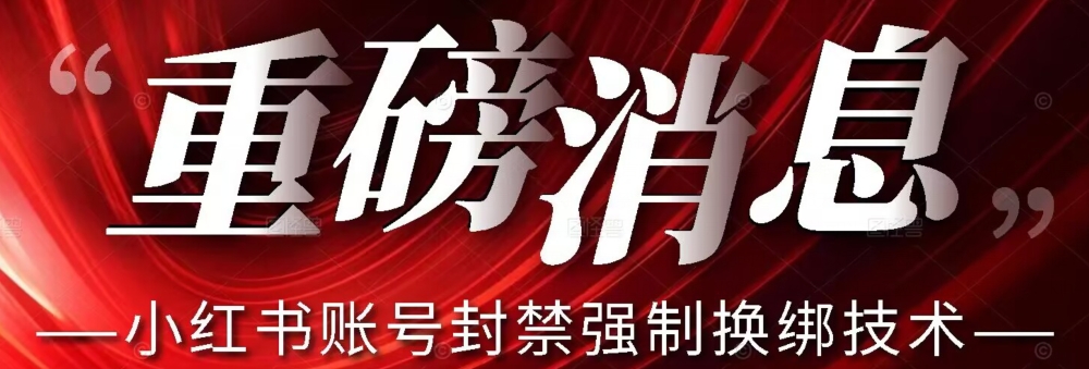 【第5949期】小红书换绑黑科技：最新小红书账号封禁强制换绑技术，可日赚300