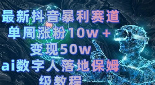 【6838期】最新抖音暴利赛道，单周涨粉10w＋变现50w的ai数字人落地保姆级教程