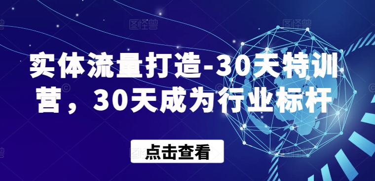 【7430期】实体流量打造-30天特训营，30天成为行业标杆
