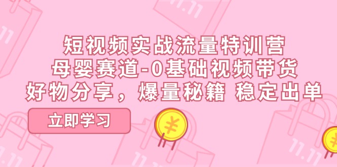 【第10851期】短视频实战流量特训营，母婴赛道-0基础带货插图