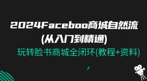 【第10856期】2024Facebook 商城自然流(从入门到精通)，玩转脸书商城全闭环(教程+资料)插图