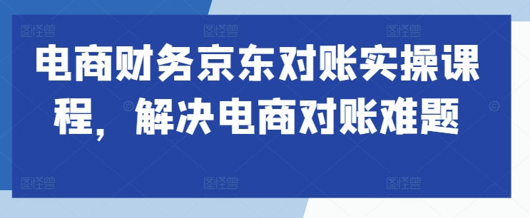 【第8459期】电商财务京东对账实操课程，解决电商对账难题插图
