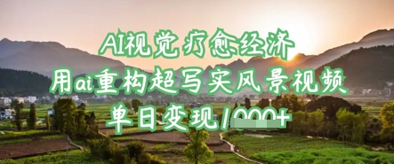 【第9257期】AI视觉疗愈经济：用ai重构超写实风景视频，单日变现多张插图