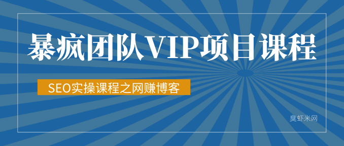 【9412期】暴疯团队VIP赚钱项目教程之（SEO实操课程之网赚博客）