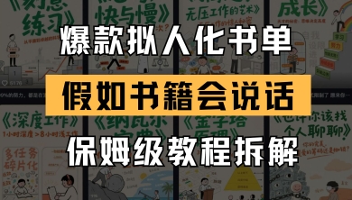 【9468期】最新爆款拟人化书单玩法，假如书籍会说话，保姆级教程