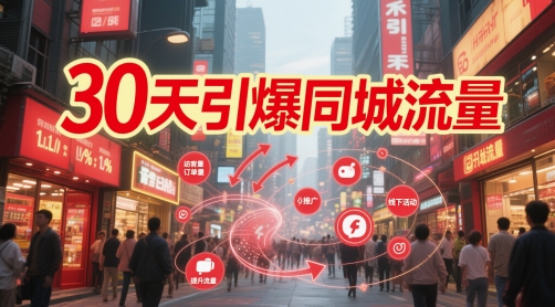 【9472期】30天引爆同城流量：团购篇 认知篇 流量篇 来客篇 达人篇 老板人设IP篇 投流篇