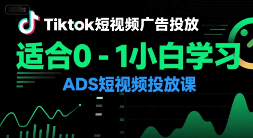 【9554期】Tiktok短视频广告投放，适合0-1小白学习ADS短视频投放课