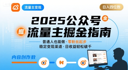 【9614期】公众号流量主变现项目2025普通人也能通过这个项目日入四位数