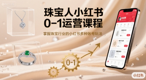 【9617期】珠宝人小红书0-1运营课程，掌握珠宝行业的小红书多种账号玩法