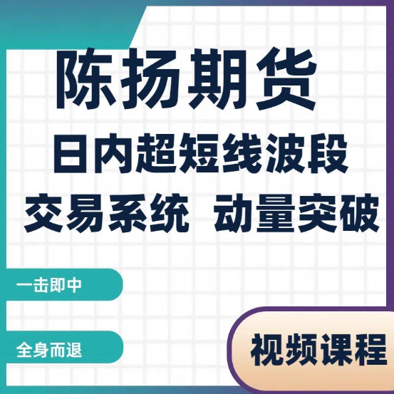 【9631期】陈扬期货培训视频 日内超短线波段交易系统 动量突破