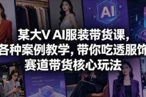 【9736期】AI服装带货课，各种案例教学，带你吃透服饰赛道带货核心玩法
